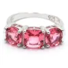 Pierścienie klastra 20x7 mm Jazaz Urocze urocze 3,1 g Tanzanite Pink Tourmaline for Girl