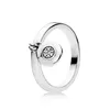 Bagues de cluster 925 Sterling Silver Ring Charms DIY Crystal Big Round Finger pour les femmes Bijoux de fête ont un logo