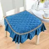 Pillow Minimalist Style Solid Color Velvet Sitting Pads Universal Dining Chair Non-slip Mat Thickened Office Sedentary Stool