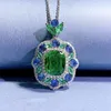 Pendentifs Printemps Qiaoer Vintage 925 argent Sterling 9 11 MM Paraiba Tourmaline pierre précieuse pendentif collier de fiançailles de mariage bijoux fins