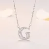 Pendants 925 Sterling Silver Shiny Classic A-Z Letter Pendant Necklace Light Luxury Style Exquisite Fashion Name Initial Jewelry Gift