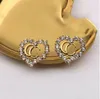 Klassisk stil bokstav hjärtat örhängen designer g bokstäver diamant eller pärla örhänge för kvinnor högkvalitativa smycken tillbehör
