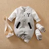 Rompers Spring And Autumn Boys Girls Casual Style Baseball Jersey Cotton Comfortable Long Sleeve Infant Bodysuit 231113