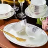 Sin sets Jingdezhen Bone Porselein servies Chinese stijl kommen Chope Strings Derees Huishoudelijk Keramische kom en Dish Set