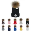 Monclair Hat Luxury Beanie Top Quality Sticked Hat Raccoon Fur Ball Outdoor Men's and Women's Trendy Hat Skidåkning Fox Päls Löstagbar hatt