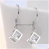 Charme Simple Carré En Forme D'oreille Anneau Zircone Pendentif Boucles D'oreilles Sier Boucle D'oreille pour Les Femmes Meilleur Cadeau Un Ami Femme Bijoux Dr Dhgarden Dhjd9