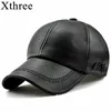 Ball Caps Xthree Fashion High Quality Spring Winter Faux Leather Baseball Cap For Men Casual Moto Snapback Hat Men's Wholesale