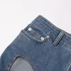 Dżinsy damskie unikalne design nieregularne dżinsowe mesh patchwork spodne