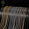 Mode 2mm 3mm 4mm 5mm bijoux en acier inoxydable 18k vergulde roestvrijstalen sieraden groothandel twist touw ketting ketting