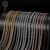 Fashion 2mm 3mm 4mm 5mm bijoux en acier inoxydable 18k Gold Plated Stainless Steel Jewelry Wholesale Twist Rope Chain Necklace