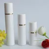 100PCS/lot 15ml 30ml 50ml PP airless bottle white clear color airless pump for lotion BB cream vacuum bottle White + Gold