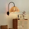 Lampa ścienna vintage rattan Lampy LED LED Sypialnia nocna Światło