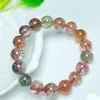 Bracciale al quarzo per capelli colorati naturali braccialetto al quarzo fatto a mano gioielli in cristallo elasticizzato regalo di compleanno per bambini 1 pz 10/12MM