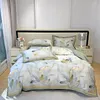 Ensembles de literie Fleurs modernes Art Paindre d'huile Style Printing Ensemble de couette couvercle de couette en draps ajusté