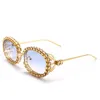 Okulary przeciwsłoneczne projektant marki steampunk różowe gogle shades kobiety diamentowe okulary przeciwsłoneczne modne 2023 Square Mash Sunshades for Ladies