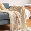 Blankets Home el Pure Cotton Bedding Office Sofa Knitted Cover Blanket With Tassel Tapestry For Bed Airplane Travel Decor Blankets 230414