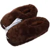 Tapijten Oplaadbare verwarmde pantoffels USB-pluche De bedvoetenwarmer Harige gezellige dames