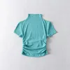 Vêtements de scène T-shirt d'entraînement de danse latine femmes adulte serré couleur unie vêtements de danse col haut respirant élastique Base chemise