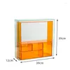 Aufbewahrungsboxen quadratische Orangen -Make -up -Veranstalter transparenter Acrylboxschubladen Design Praktisch und schön