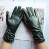 5本の指の手袋シープスキンレザーグローブのファッションエラスティックスタイルのベルベットの裏地秋と冬のレトロカラーポイント231114