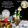 Nattlampor LED -vinflaska lampa Touch Dimning Bar Table Lamp Portable Cordless Metal Night Light USB Raddbar middag Nattlampa Dekor Q231114