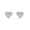 Studörhängen 5pairs/Lot grossistkvinnor CZ Mässing Micro Pave Heart Earring Fashion Jewelry E051