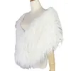 Halsdukar elegant plysch sjal udde för kvinnor justerbar axel wrap 1920s cosplay