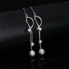 Dangle Earrings Fashion 925 Sterling Silver Flowing水吊りビーズ