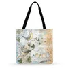 Sacs de soirée Rétro Fleur Et Oiseau Papillon Peinture Imprimer Sac Fourre-Tout Femmes Casual Dames Épaule En Plein Air Plage Shopping