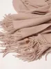 Lenços de alta qualidade Cashmere Ripple Ripple de tecido grosso da moda Moda Big Shawl Pashmina 70x200cm Nude 5Color