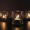 Candle Holders Glass Sleeve Candle Holder Birthday Romantic Small Cylinder Candle Holders Cute Transparent Portavelas Table Decoration Items 231114