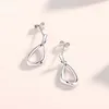 Stud Earrings PT950 Platinum Geometric Women's Genuine Smooth Triangle Drop Earring Fashion Niche