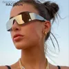 Zonnebril Kardashan Flat Top Shield Fashion Punk Zonnebril Dames Y2K Zonnebril Heren Spiegel One Piece Eyewear 2000S 90S Esthetische GogglesL231114