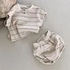 Clothing Sets Summer Baby Short Sleeve T Shirt Shorts 2pcs Infant Clothes Set Cute Boys Striped Pants Suit Fashion Girls Outfits