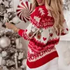 Women's Sweater Christmas Jacquard Casual Loose Cute Ugly Cozy Jumper Cartoon Knit Xmas Pullover Knitwear 231113