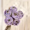 Fiori decorativi 6 teste arrostite laterali Mazzo di rose Accessori per la decorazione della casa artificiale Bouquet da tavola di nozze Rose finte