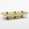 Din sets Sets Wedding Party Luxe Glass Chafing Dish El Serving Gold Buffet Warmer