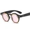 Moda vintage redondo steampunk flip up óculos de sol clássico dupla camada clamshell design óculos de sol 230920