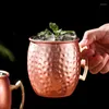 Canecas 1pc Moscou Mule Caneca 18oz Aço inoxidável Copo coquetel de copo de copo de café com palha com palha