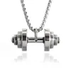 Hanger kettingen sport dumbbell fitness heren roestvrij staal barbell sieraden gym gewichtheffende vrije tijd ketting