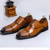 Chaussures habillées 24 à lacets homme fait à la main en cuir véritable bureau mariage affaires printemps/automne Oxford formel grandes tailles luxe