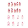 False Nails Long Almond Finished Nail Tips Smudge Color Design Fake Oval Press On Suitable For Extension