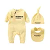 Rompers spädbarn född baby flicka designer märke bokstavsdräkt övergripande kläder jumpsuit barn bodysuit för spädbarn outfit romper outfi b dhlcu