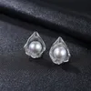 Shell Pearl Stud Earrings S925 Silver Freshwater Pearl Vintage Earrings European Fashion Women Earrings Women Wedding Party Valentine's Day Gift Brand Jewelry SPC