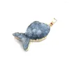 Pendant Necklaces Natural Stone Gems Cute Animal Fish-shaped Handmade Crafts DIY Necklace Sweater Chain Jewelry Accessories Gift Making
