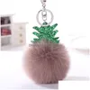 Keychains Charms Charms Árvore de Natal Pineapple Sier Chave -chave FAUX FULO BAL