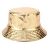 Złoty i srebrny hat rybakowy osobowość uliczna dwustronna noszenie czapek z basenu na zewnątrz wyprzedana czapka hurtowa DF172