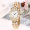 Wristwatches Metal Bracelet Quartz Gold Crystal Diamond Watch For Men Reloj Hombre Elegante Box