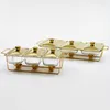 Din sets Sets Wedding Party Luxe Glass Chafing Dish El Serving Gold Buffet Warmer