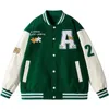 Women s Jackets Vintage Hip Hop College Mens Furry A Letter Embroidery Bomber Coat Varsity Jacket Women Baseball 231113